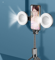 Palo selfie con doble aro de luz